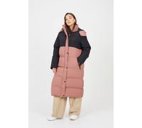 Brave Soul Maxi Contrast Hooded Puffer Jacket In Dusty Pink Dusty Pink 10