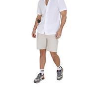BRAVE SOUL Men Chino Shorts Roll Up Cotton Twill Casual Half Pants Light Stone - Smith L