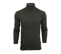 BRAVE SOUL Men’s Jumper High Neck Knitted Long Sleeve Winter Sweatshirt Pullover Top for Men - Khaki - Small