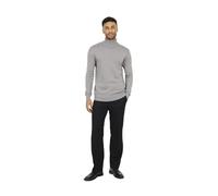 BRAVE SOUL Men’s Jumper High Neck Knitted Long Sleeve Winter Sweatshirt Pullover Top for Men - Silver Grey Colour - UK Size - S