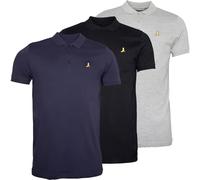 BRAVE SOUL Mens 3 Pack Polo Shirt Casual Summer Collared Plain Jersey Top T Shirt Multi Pack Set, Pack A, S