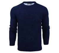 Brave Soul Mens Binary' & 'Neutron' Crew Neck Jumper Fishermans Chunky Rib Knit