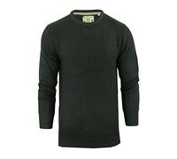 Brave Soul Mens Binary' & 'Neutron' Crew Neck Jumper Fishermans Chunky Rib Knit