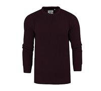 BRAVE SOUL Mens Binary' & 'Neutron' Crew Neck Jumper Fishermans Chunky Rib Knit