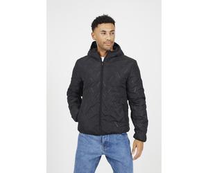 Brave Soul Mens Black Short Heat Seal Padded Hooded Jacket - Size X-Large