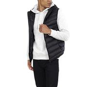 Brave Soul Mens Blackburn Padded Full Zip Hooded GiIet Bodywarmer Black (Small)