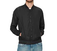 BRAVE SOUL Mens Bomber Jacket Full Zip 100% Polyester Long Sleeve Outdoor Jacket for Men UK, Black Colour, Size: XXL