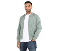 BRAVE SOUL Mens Bomber Jacket Full Zip 100% Polyester Long Sleeve Outdoor Jacket for Men UK, Sage Colour, Size: S