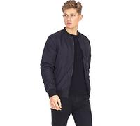 BRAVE SOUL Mens Bomber Jacket Smart Casual Full Zip Up Long Sleeve 100% Polyester Outdoor Jacket for Men, Black Colour, Size- M