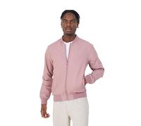 BRAVE SOUL Mens Bomber Jacket Smart Casual Full Zip Up Long Sleeve 100% Polyester Outdoor Jacket for Men, Pink Colour, Size- L