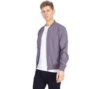 BRAVE SOUL Sanjay Mens Bomber Jacket Smart Casual Zip Up Long Sleeve 100% Polyester Jacket for Men, Grey Colour, Size- L