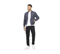 BRAVE SOUL Mens Bomber Jacket Smart Casual Full Zip Up Long Sleeve 100% Polyester Outdoor Jacket for Men, Dark Grey Colour, Size- L