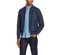 BRAVE SOUL Mens Bomber Jacket Smart Casual Full Zip Up Long Sleeve 100% Polyester Outdoor Jacket for Men, Navy Colour, Size- XL