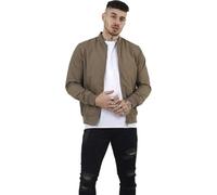 BRAVE SOUL Mens Bomber Jacket Smart Casual Full Zip Up Long Sleeve 100% Polyester Outdoor Jacket for Men, Stone Colour, Size- XXL
