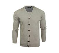 BRAVE SOUL Mens Cardigan Button Through (Mid Ecru Marl) S