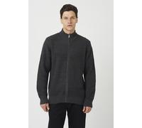 Brave Soul Mens Charcoal Zip Through Waffle Knit Jumper