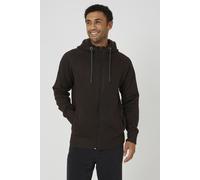 Brave Soul Mens Chocolate High Neck Zip Through Hoodie - Size 2XL