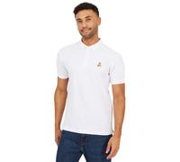 Brave Soul Mens Cotton Polo Shirt Short Sleeve Summer Top - White - Size Medium
