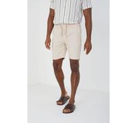 Brave Soul Men's Cotton Seersucker Shorts in Stone | Size: Medium Brave Soul Stone M