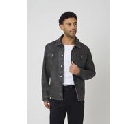 Brave Soul Men's Faux Leather Button Through Shacket in Black | Size: Small Brave Soul Black S