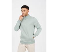 Brave Soul Men's Funnel Neck 1/4 Zip Sweatshirt in Green | Size: Large Brave Soul Green L
