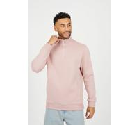 Brave Soul Men's Funnel Neck 1/4 Zip Sweatshirt in Pink | Size: XL Brave Soul Pink XL