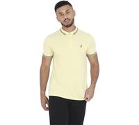 BRAVE SOUL Mens Glover Polo T-Shirt Cotton Short Sleeved, Citrus Navy - Agito, S