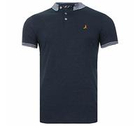 BRAVE SOUL Mens Glover Polo T-Shirt Cotton Short Sleeved (Dk Denim Marl/Dk Denim Marl - F) S