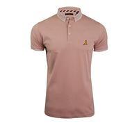 BRAVE SOUL Mens Glover Polo T-Shirt Cotton Short Sleeved (Fresh Pink) XL