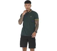 BRAVE SOUL Mens Glover Polo T-Shirt Cotton Short Sleeved, Hunter Green - Agito, S