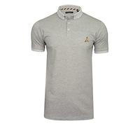 BRAVE SOUL Mens Glover Polo T-Shirt Cotton Short Sleeved (Lt Grey Marl/Lt Grey Marl - F) S