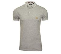 BRAVE SOUL Mens Glover Polo T-Shirt Cotton Short Sleeved (Lt Grey Marl/Lt Grey Marl) S