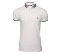 BRAVE SOUL Mens Glover Polo T-Shirt Cotton Short Sleeved (Optic White/Optic White) S