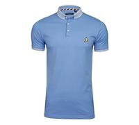 BRAVE SOUL Mens Glover Polo T-Shirt Cotton Short Sleeved (Sky Blue Marl/Sky Blue Marl) S