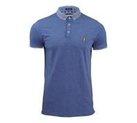 BRAVE SOUL Mens Glover Polo T-Shirt Cotton Short Sleeved (Sky Blue) S
