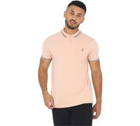 BRAVE SOUL Mens Glover Polo T-Shirt Cotton Short Sleeved, Summer Pink - Agito, M