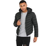 (Khaki, L) Mens Full Zip Padded Puffer Jacket Warm Lined