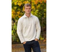Brave Soul Men's High Funnel Neck 1/4 Zip Sweatshirt in Natural | Size: Large Brave Soul Natural L