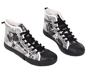 BRAVE SOUL Mens High Top Flat Trainers Lace up Ankle Plimsolls Shoes Grey 11