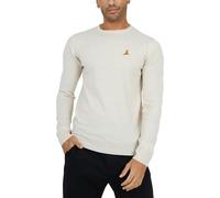 BRAVE SOUL Mens Jumper Binary Fisherman Knitted Crew Neck Sweater, Cream - Einstein, M