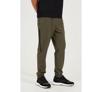 Brave Soul Mens Khaki Zip Detail Cuffed Trousers With Elasticated Waist - Size Large