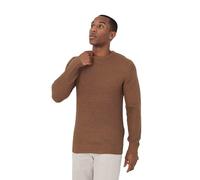 BRAVE SOUL Mens Knitted Jumper Crew Neck Long Sleeve Fashion Casual Jumper for Men,Tan Colour, Size- S