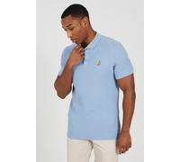 Brave Soul Mens Light Blue Cotton Waffle Knit Embroidered Polo Shirt - Size Small