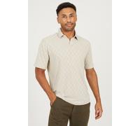 Brave Soul Mens Light Stone Short Sleeve Open Collar Polo Shirt - Size Large