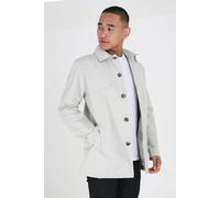 Brave Soul Men's Lightweight Button Through Mac in Stone | Size: Medium Brave Soul Stone M