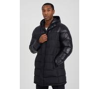 Brave Soul Men's Longline Hooded Padded Jacket in Black | Size: Medium Brave Soul Black M