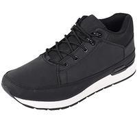 BRAVE SOUL Mens Mid Top Flat Trainers Lace up Ankle Boots Shoes Black UK 7