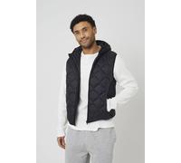 Brave Soul Men's Onion Quilted Hooded Gilet in Black | Size: Medium Brave Soul Black M