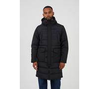 Brave Soul Men's Padded Hooded Longline Jacket in Black | Size: Medium Brave Soul Black M