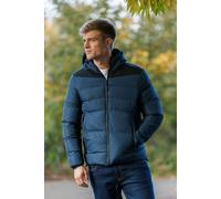 Brave Soul Padded Quilted Hooded Jacket - Blue - Blue - L
